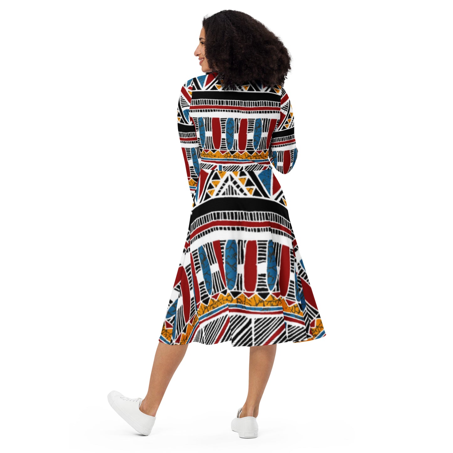 Lux&Life 'Amani' long sleeve midi dress